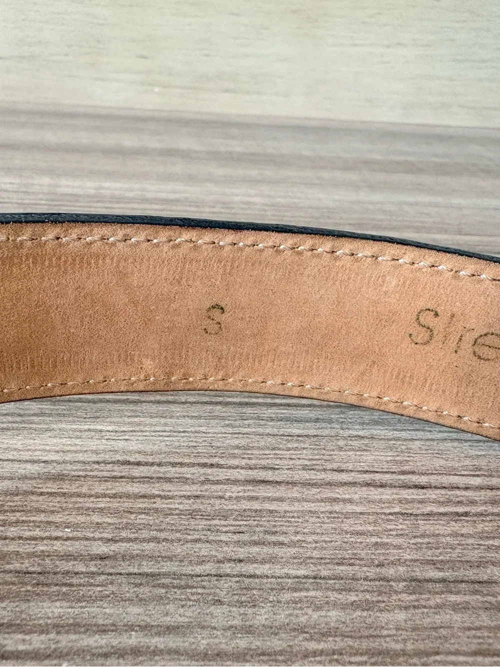 VTG Streets Ahead Brown Leather Croc Silver Gold Metal buckle Belt Size S